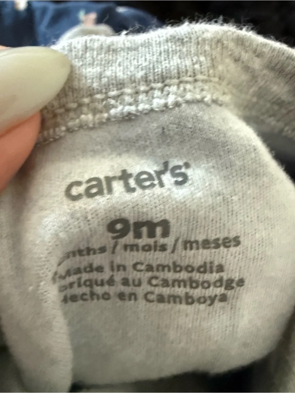 Footie sleepers in White, Light Gray, and Navy